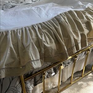 Tan 100% cotton Full sized Dust Ruffle Bed Skirt